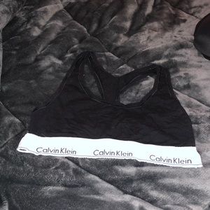 Black Calvin Klein sports bra